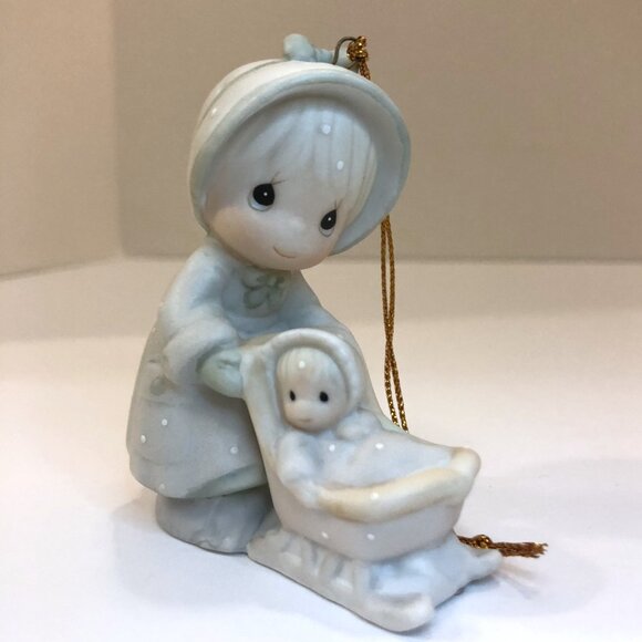 Precious Moments Ornament Granma & Cat Mom & Baby Stroller Touched Hearts Set 3 - Picture 6 of 13